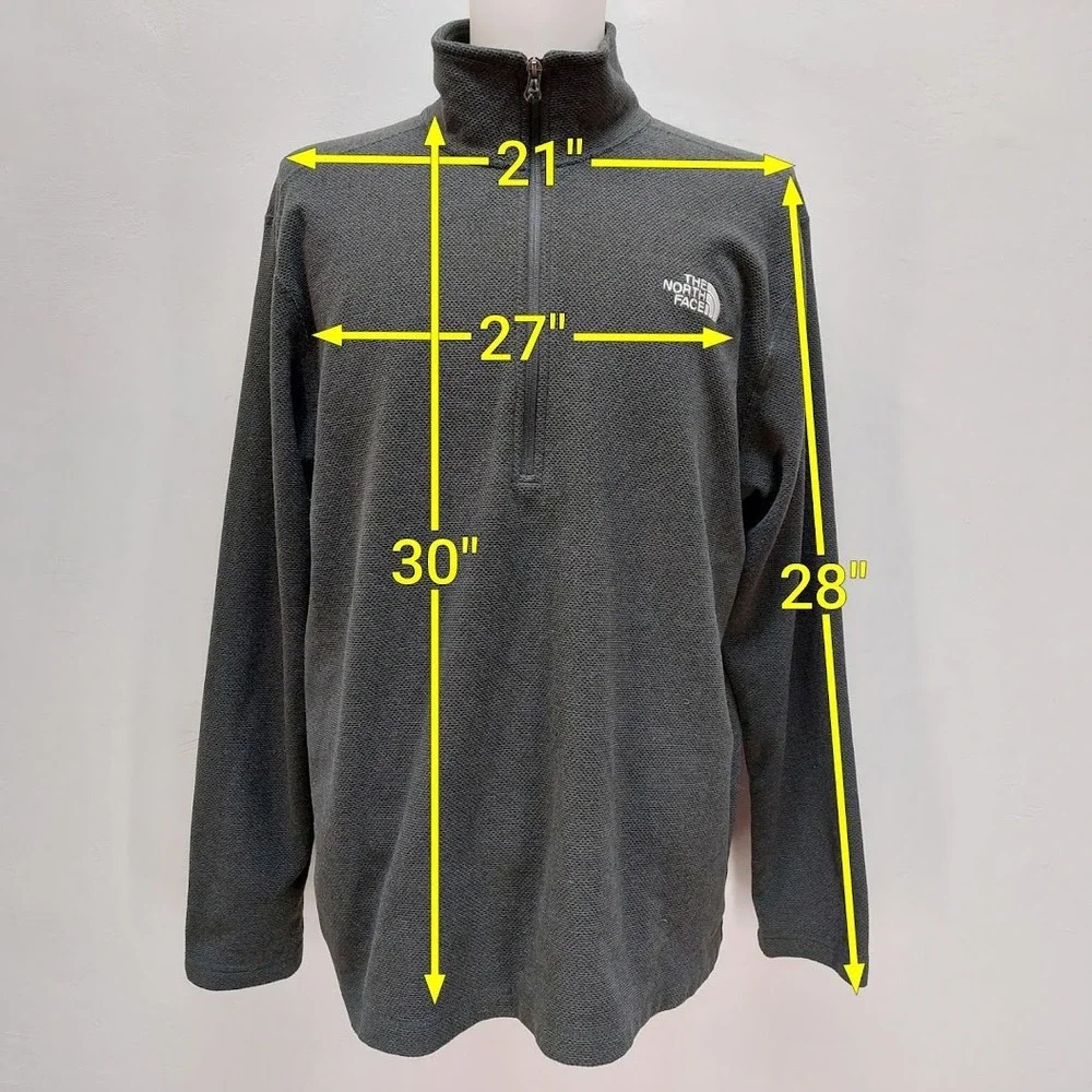 The North Face Quarter Zip Fleece Men's XXL Gray 1/4 Zip Pullover Sweater